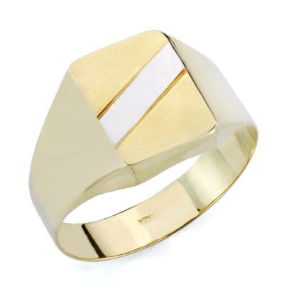 Sello Banda Blanco Hueco en Brillo. Zona Grabado: 15 x 10,5 mm de oro amarillo 9K