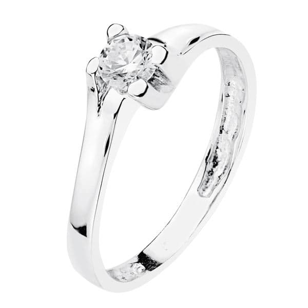 18K SOLITARIO ORO BLANCO CIRCONITA 5 MM