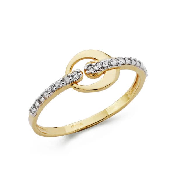 18K SORTIJA ORO BICOLOR CON CIRCONITAS. ANCHO: 7,5 MM