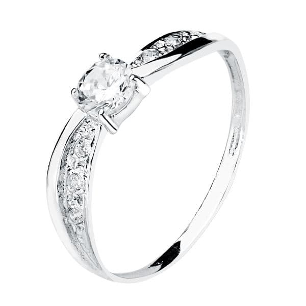 9K SOLITARIO ORO BLANCO SEÑORA CON CIRCONITA DE 4 MM