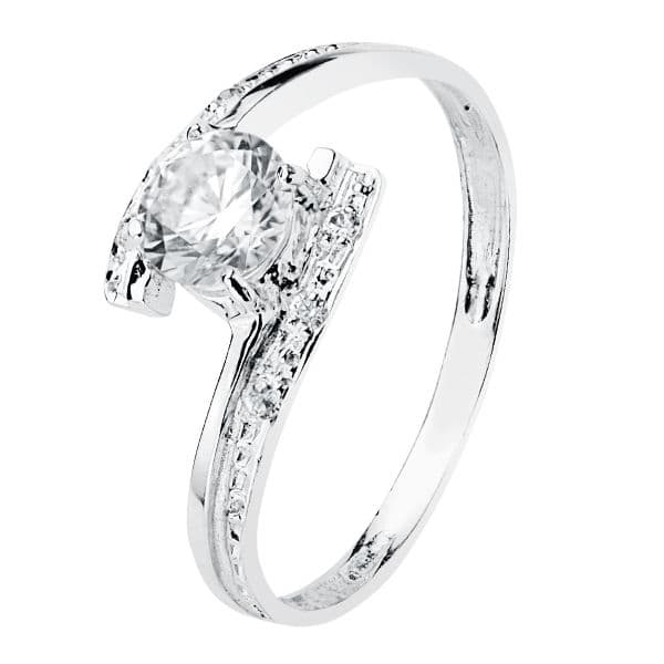 18K SOLITARIO ORO BLANCO CIRCONITA 5 MM