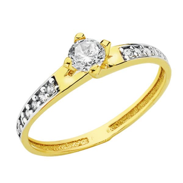 18K SOLITARIO ORO BICOLOR CIRCONITAS