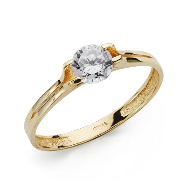 Solitario Circonita de oro amarillo 18K