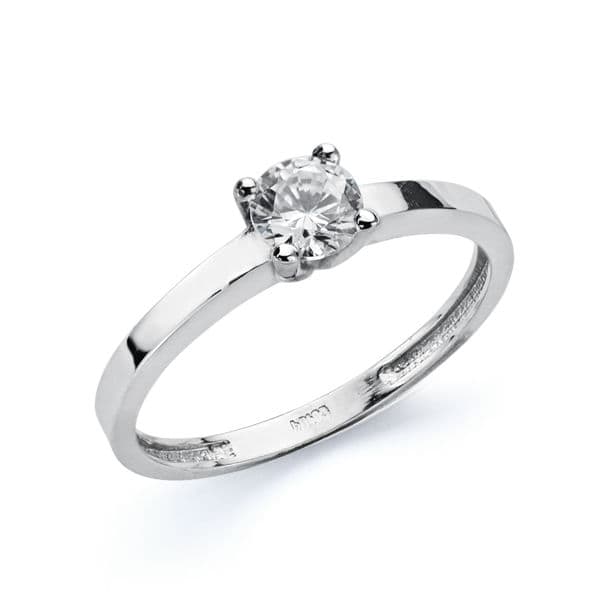 18K SOLITARIO ORO BLANCO 4 MM