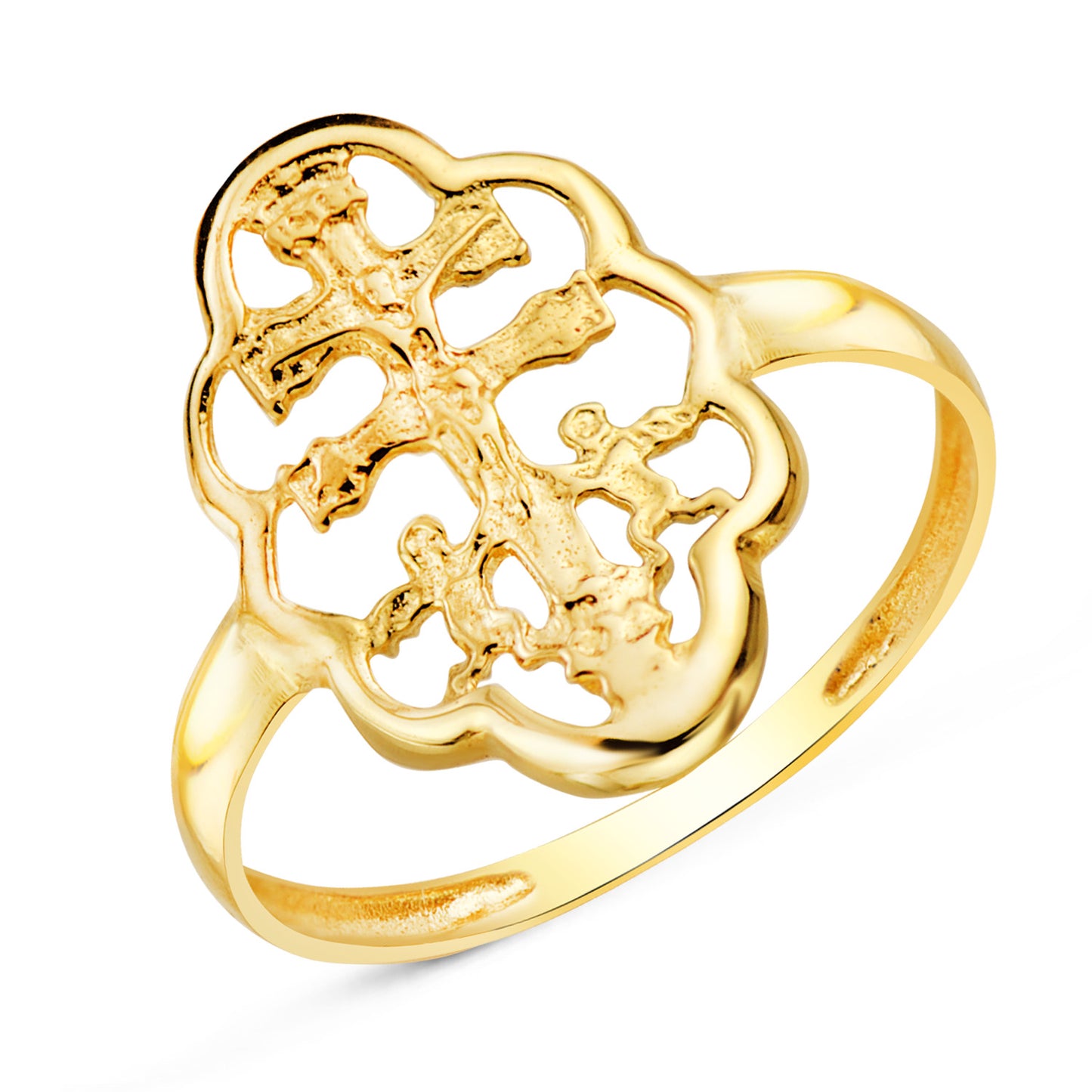 18K SORTIJA ORO AMARILLO CRUZ DE CARAVACA EN CERCO. MEDIDA: 17X11MM