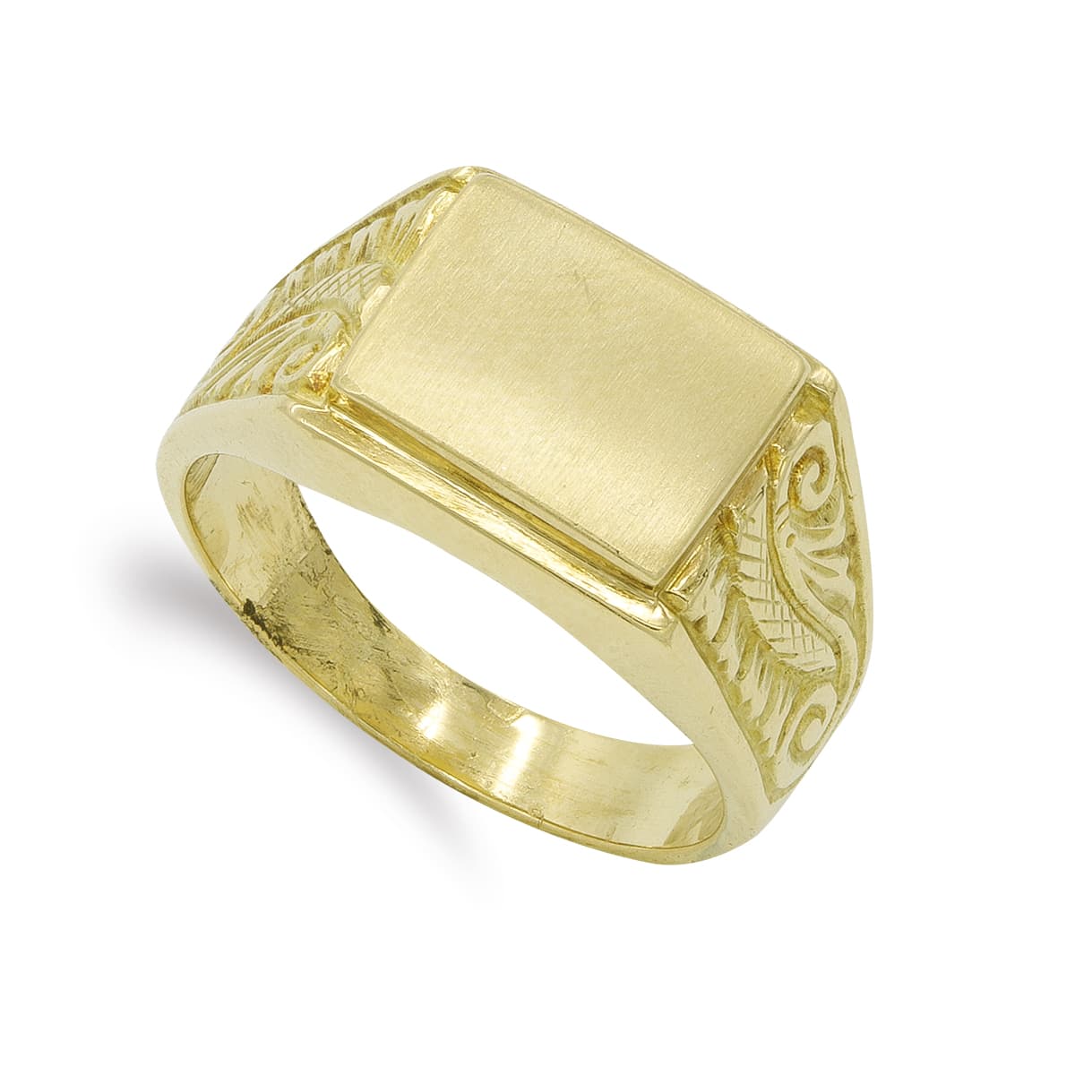 Sello Caballero Macizo Rectangular. Zona Grabado: 12 mm de oro amarillo 18K