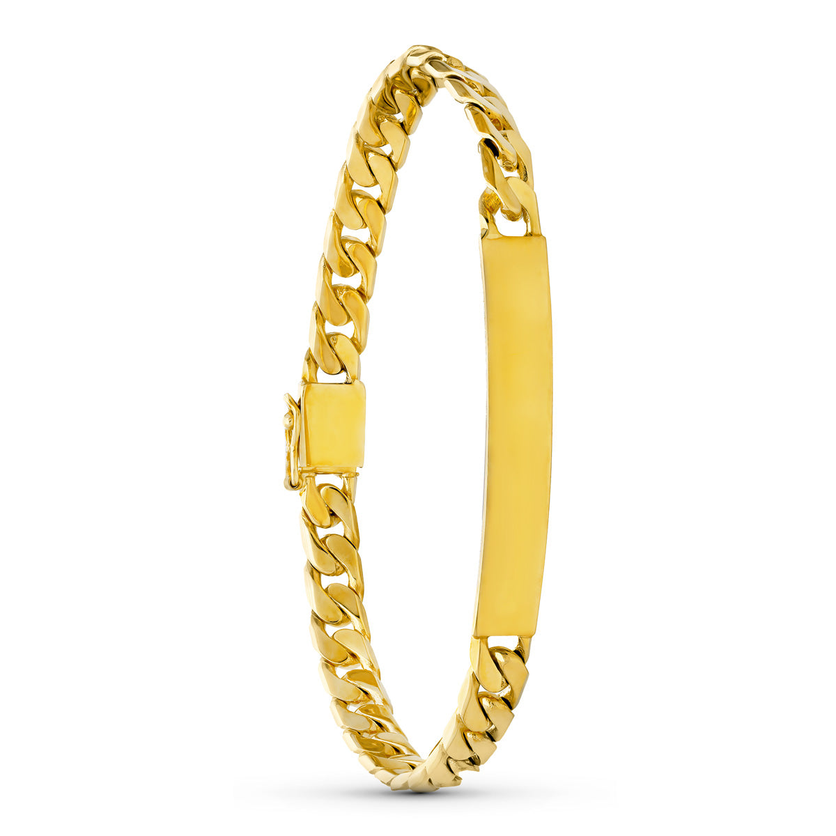 Esclava Caballero Barbada Maciza de oro amarillo 18K