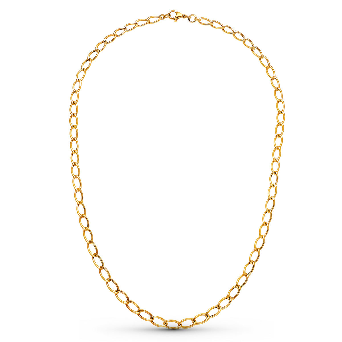 Cadena Rombo Hueca 50 cm 5 mm de oro amarillo 18K