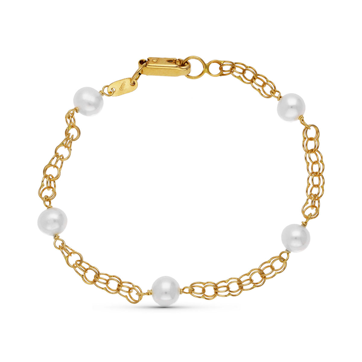 Pulsera Perla 16,5 cm de oro amarillo 18K