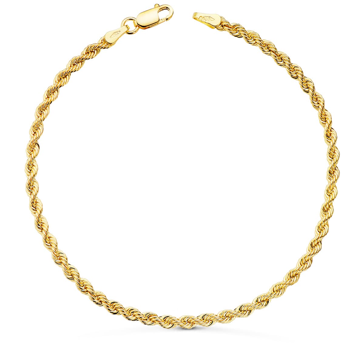 Pulsera Cordon Salomonico. Ancho 2,7 mm Largo 19 cm de oro amarillo 18K