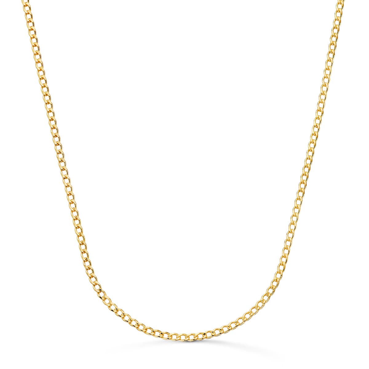 18K CADENA ORO AMARILLO BARBADA HUECA ANCHO: 2MM LARGO: 60CM