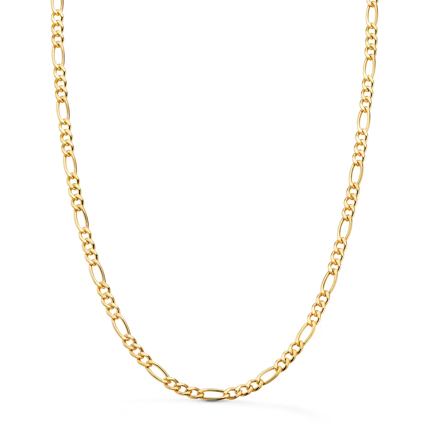 Cadena Hueca Eslabon Tipo Cartier Ancho 4 mm Largo 60 cm de oro amarillo 18K