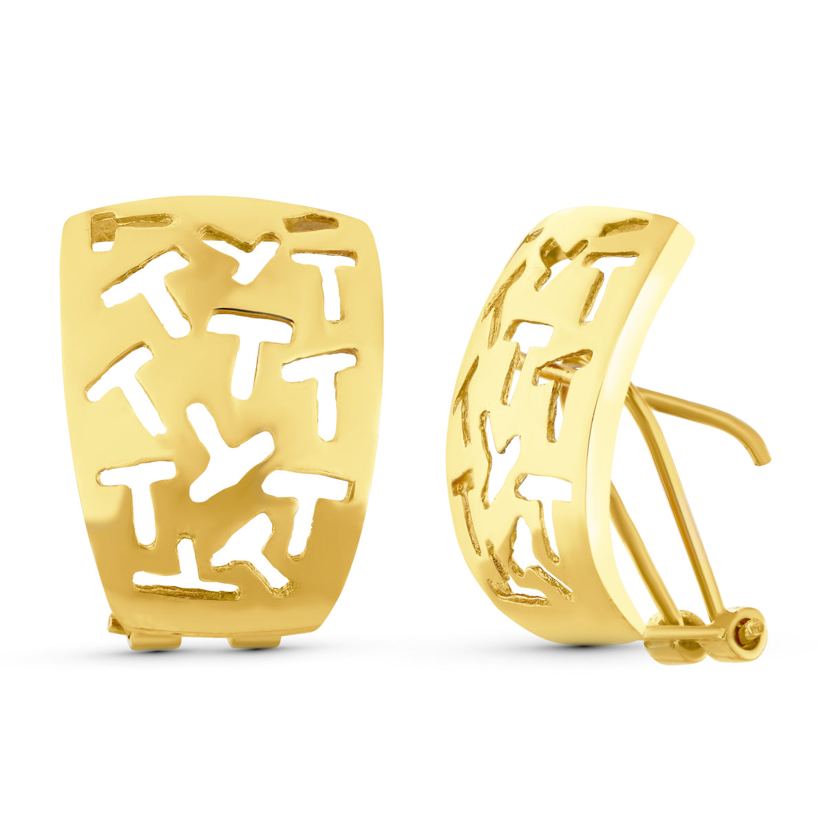 Pendientes Calados 19 x 14 mm de oro amarillo 18K