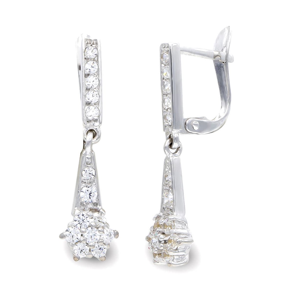 Pendientes Largos de oro blanco 18K