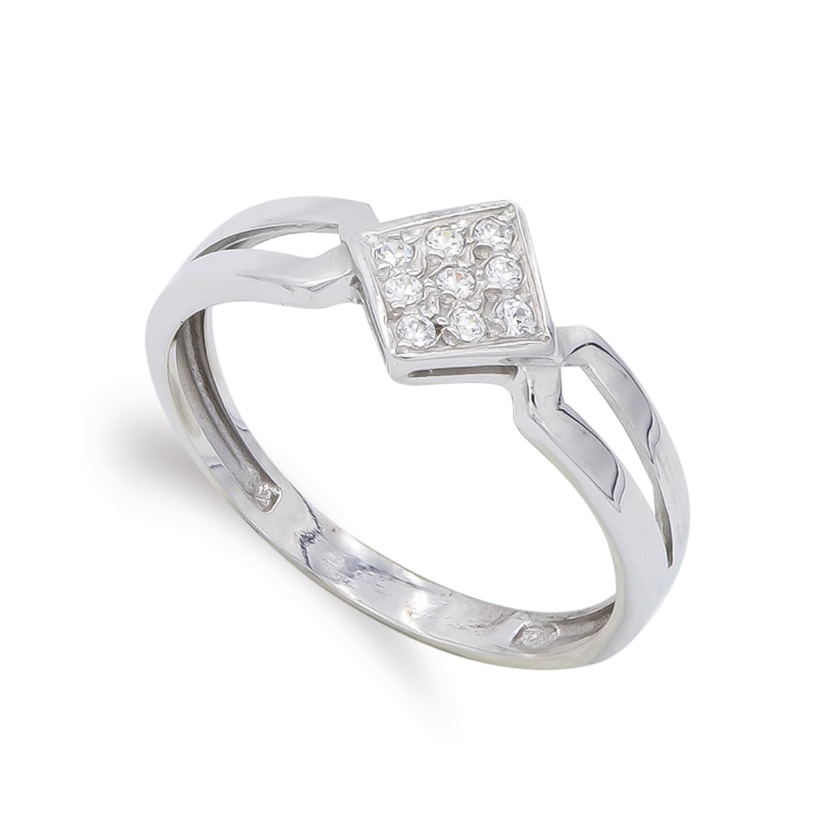 18K SORTIJA ORO BLANCO CON CIRCONITAS. ANCHO: 7,5 MM