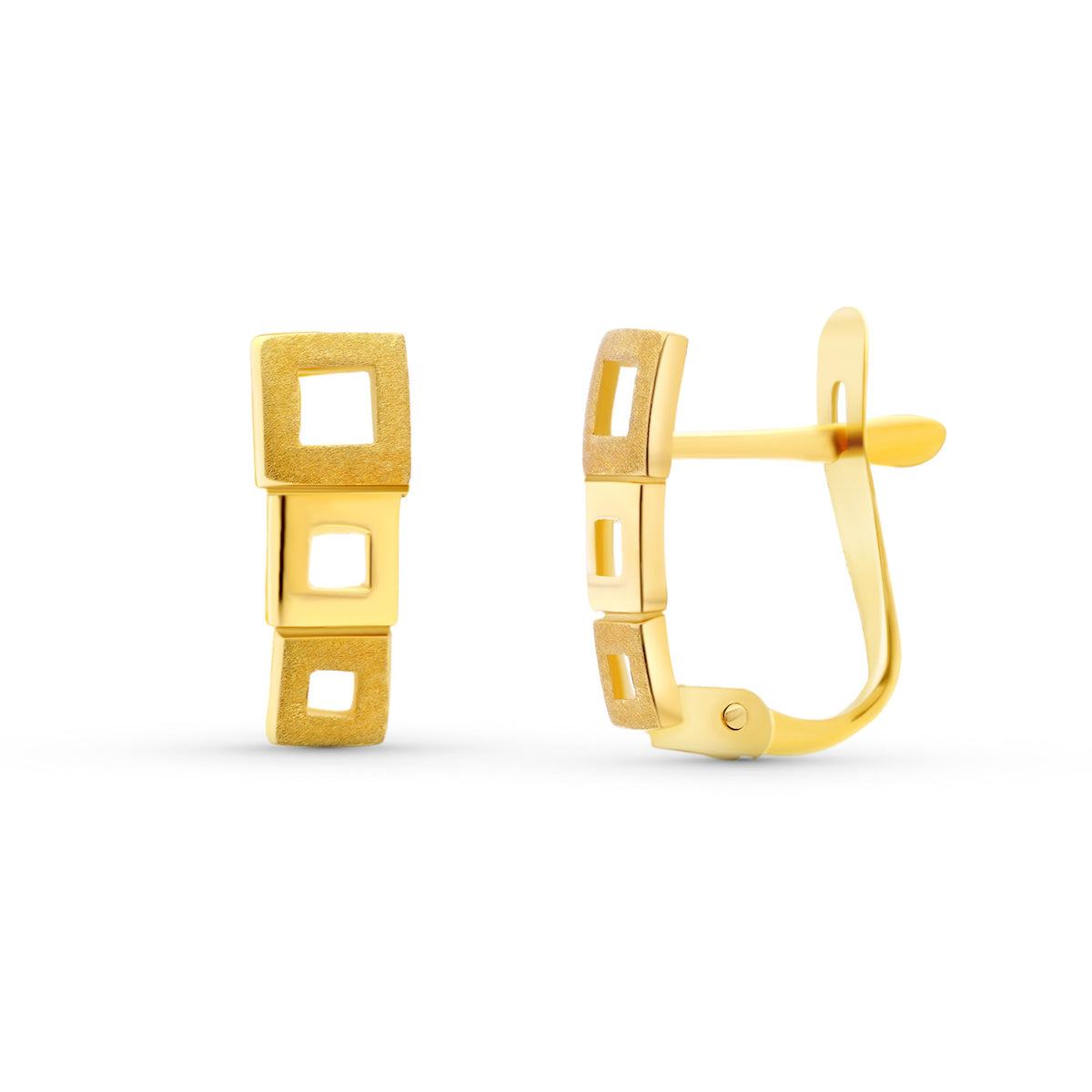 Pendientes Cuadrados 11 x 4 mm. de oro amarillo 18K