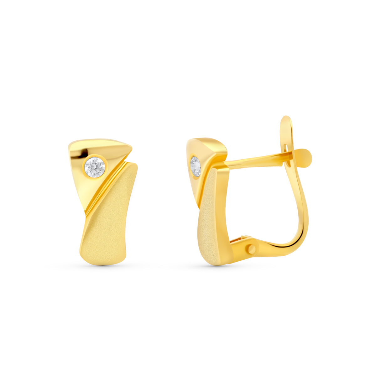 Pendientes Circonita 11 x 6 mm 18K