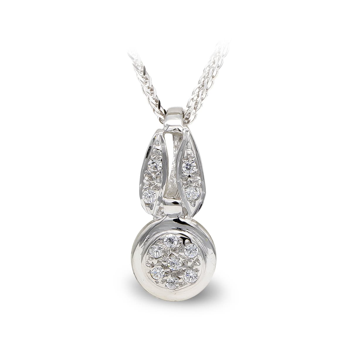 18K GARGANTILLA ORO BLANCO Y CIRCONITAS