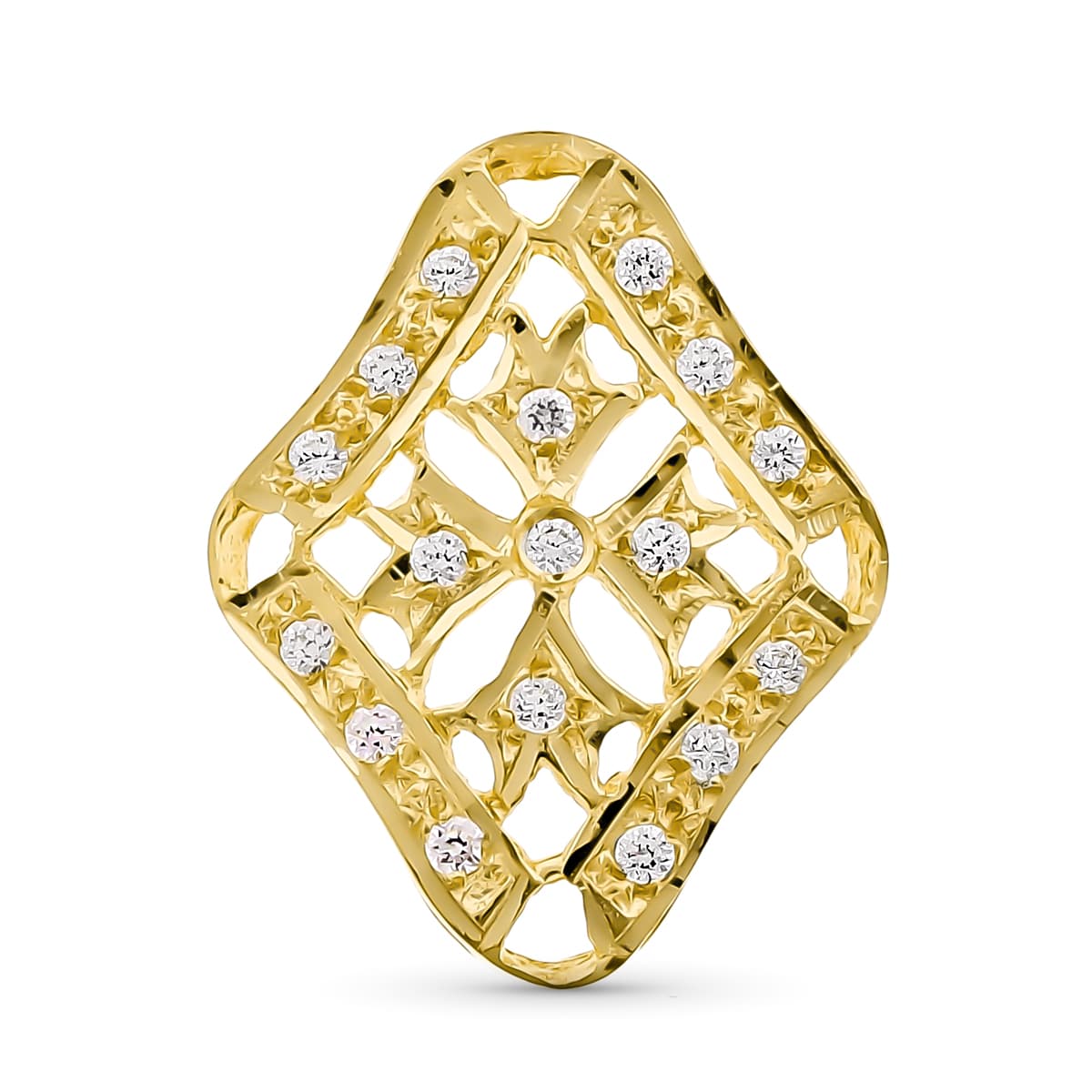 18K COLGANTE ORO AMARILLO ROMBO CIRCONITA ORO AMARILLO