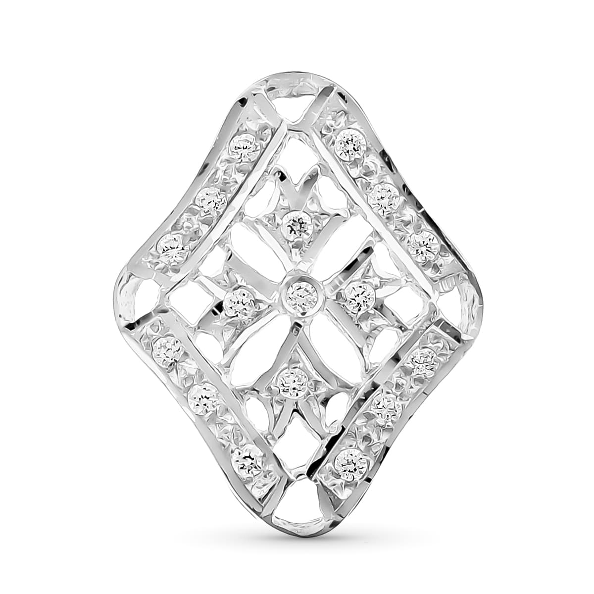 Colgante Rombo Circonita de oro blanco 18K