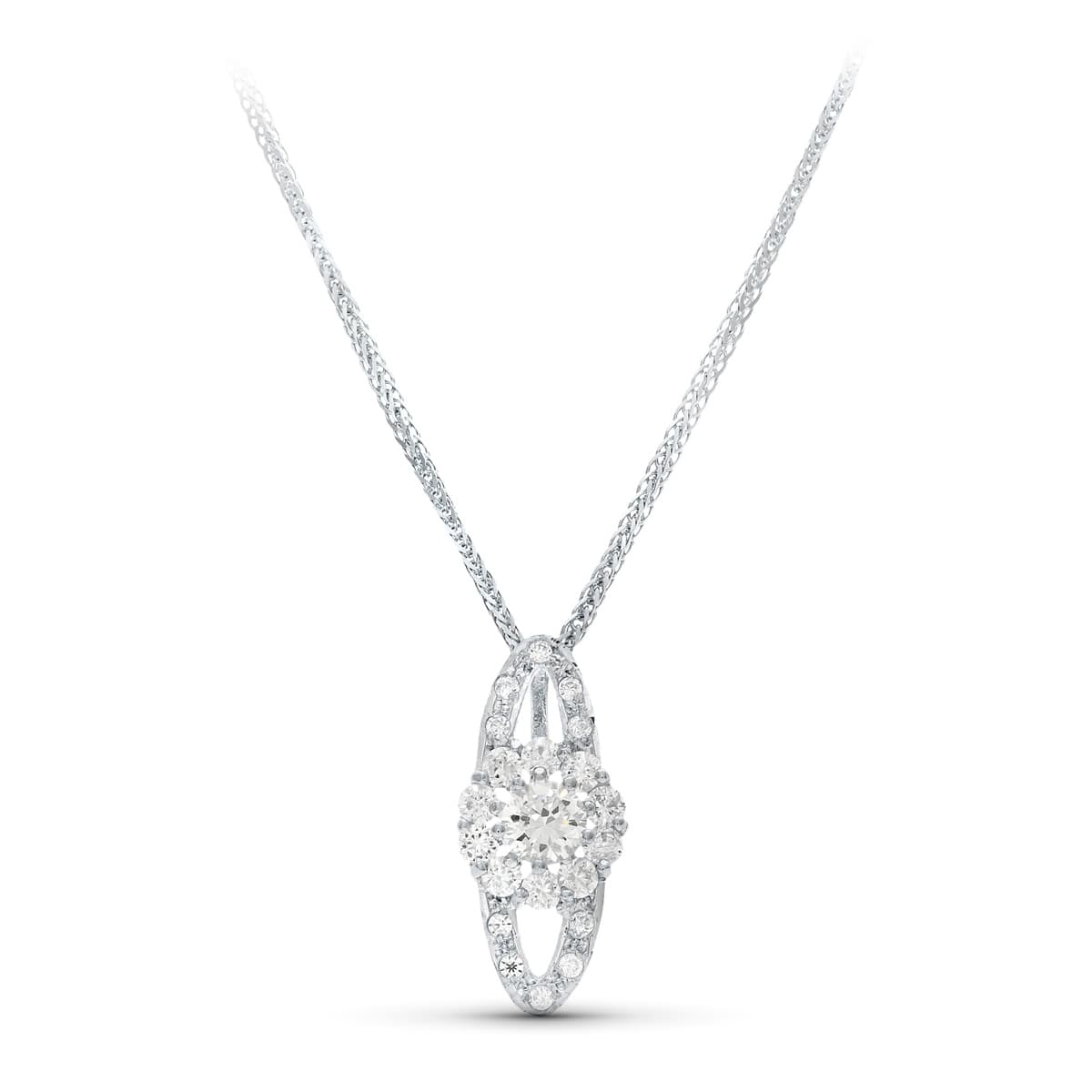 18K GARGANTILLA ORO BLANCO 45CM JUEGO NOVIA 20X9 MM CIERRE MOSQUETON