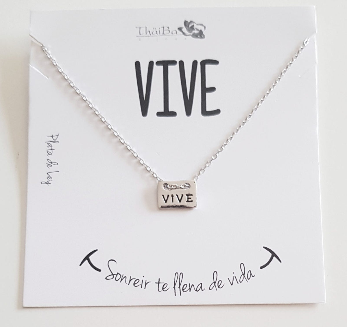 Collar VIVE de plata de ley - Joyería Zafir