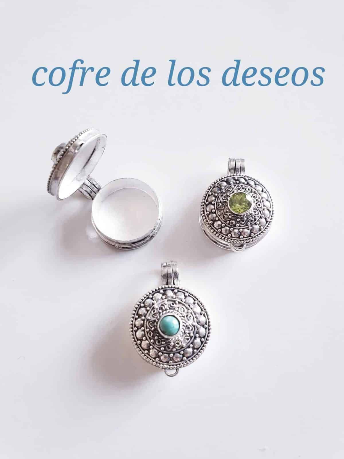 Colgante cofre de deseos de plata de ley - vista adicional