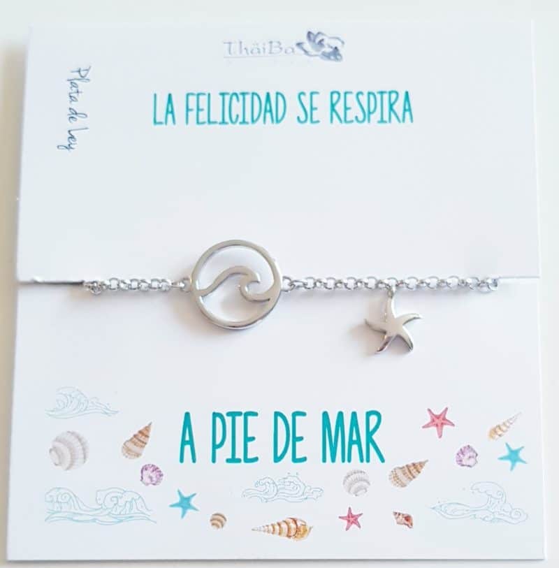 Pulsera mar de plata de ley