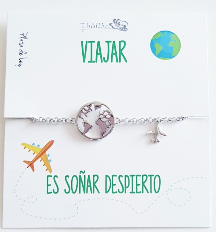 Pulsera viajera de plata de ley