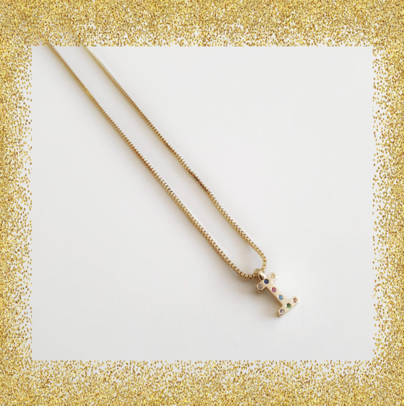 Collar inicial oro i de plata de ley