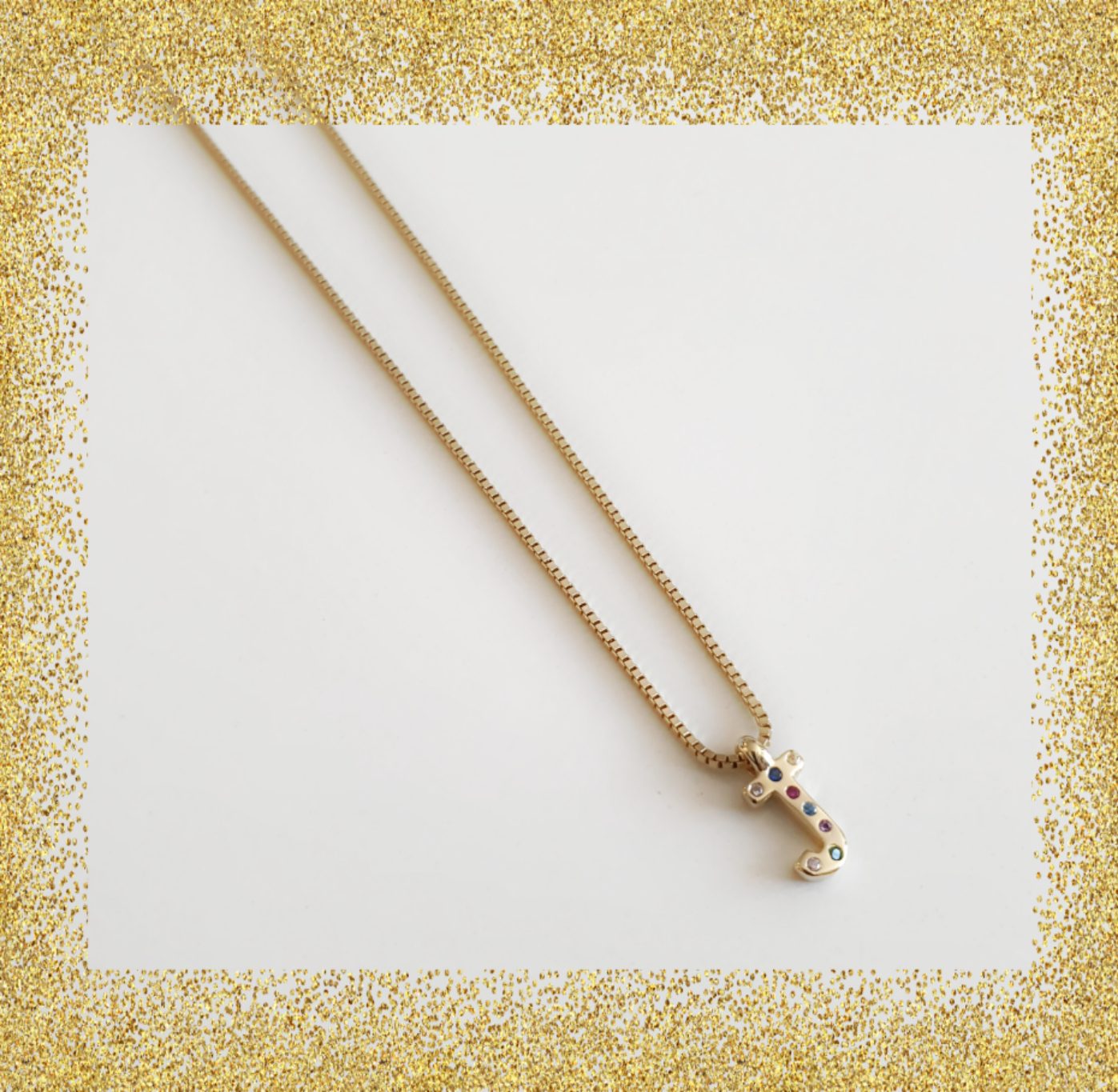 Collar inicial oro j de plata de ley