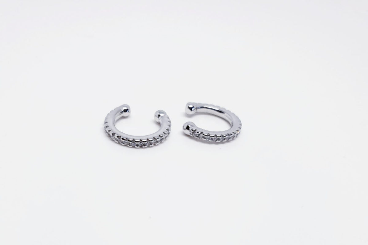 Ear cuff lineas circonitas de plata de ley - Joyería Zafir