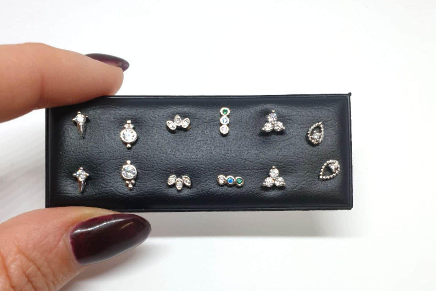 Pendientes mini xs circonitas de plata de ley