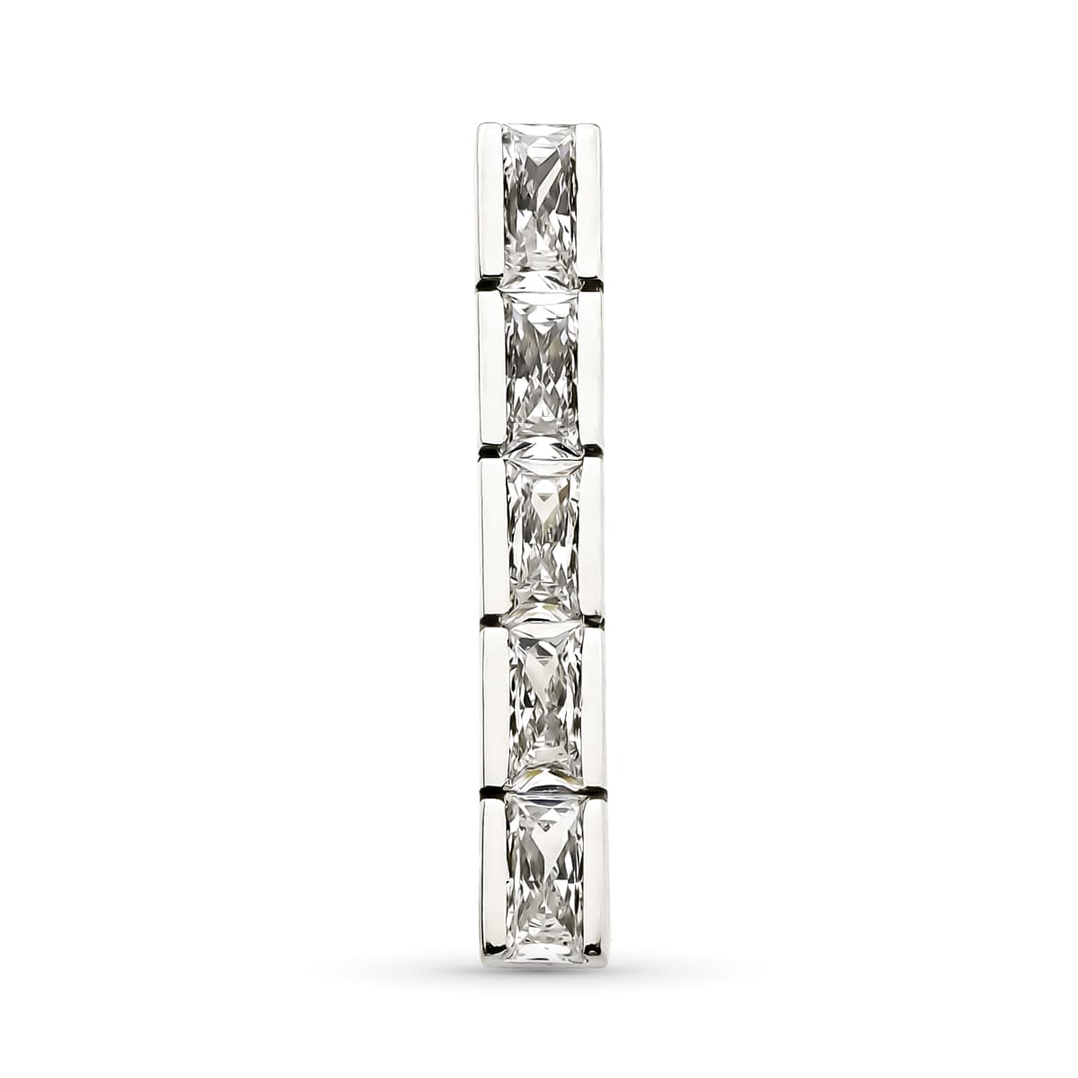 Colgante Barra con Circonitas de oro blanco 18K