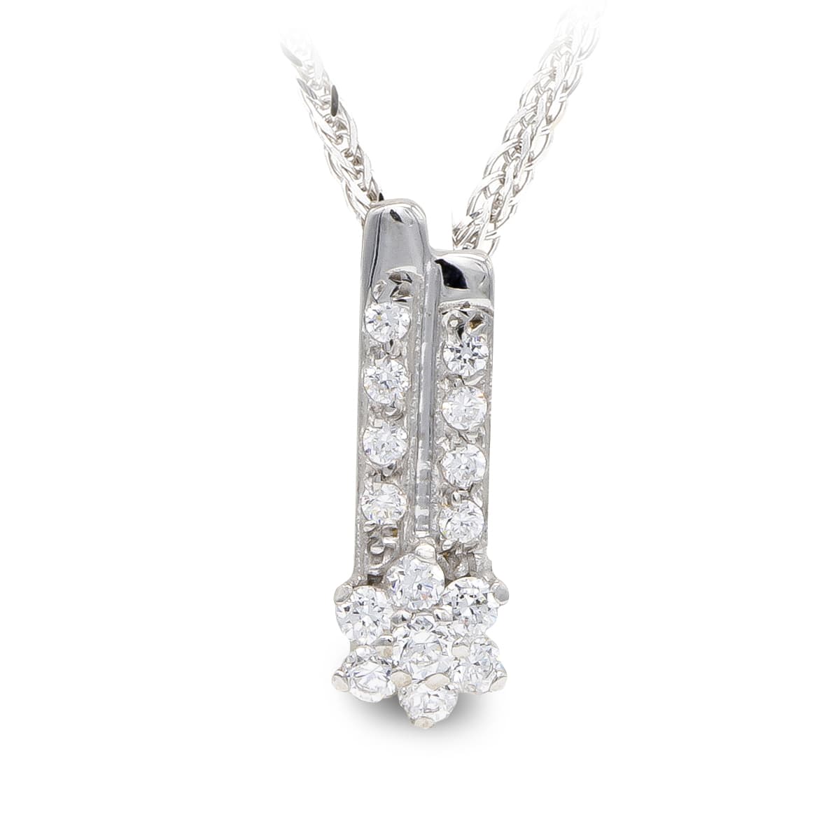 Gargantilla y Circonitas de oro blanco 18K