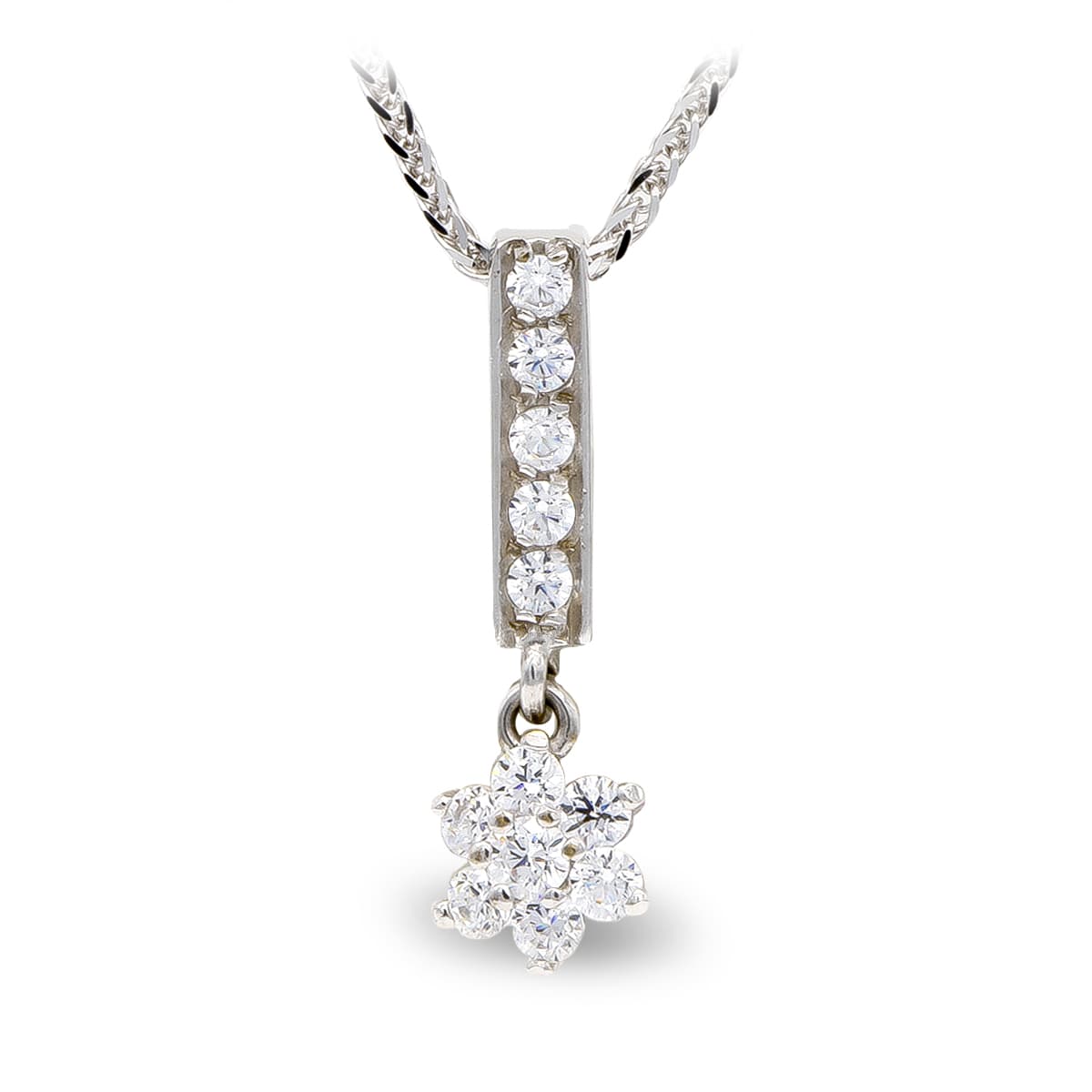 Gargantilla Circonitas de oro blanco 18K