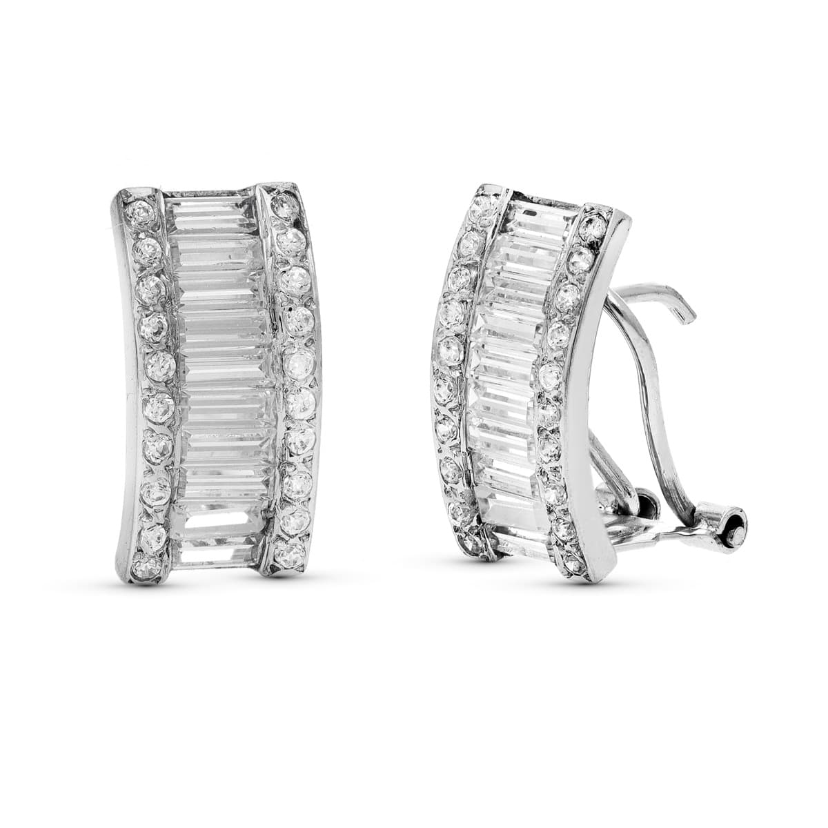 Pendientes Circonita de oro blanco 18K