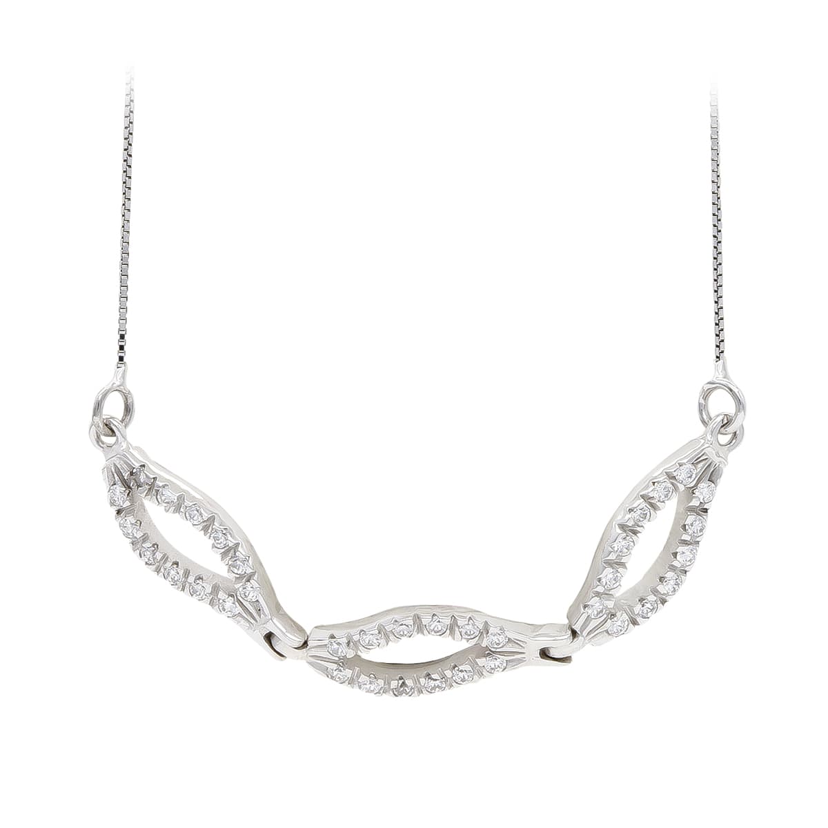 18K GARGANTILLA ORO BLANCO Y CIRCONITAS