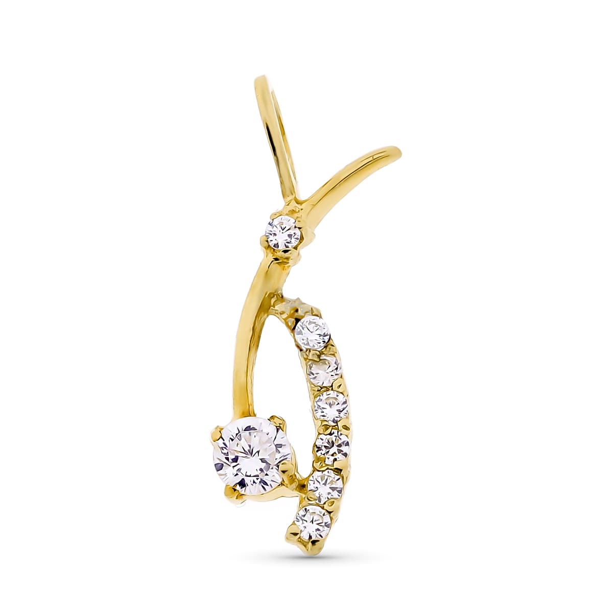 Colgante Juego Novia Circonita 15 x 8 mm de oro blanco 18K