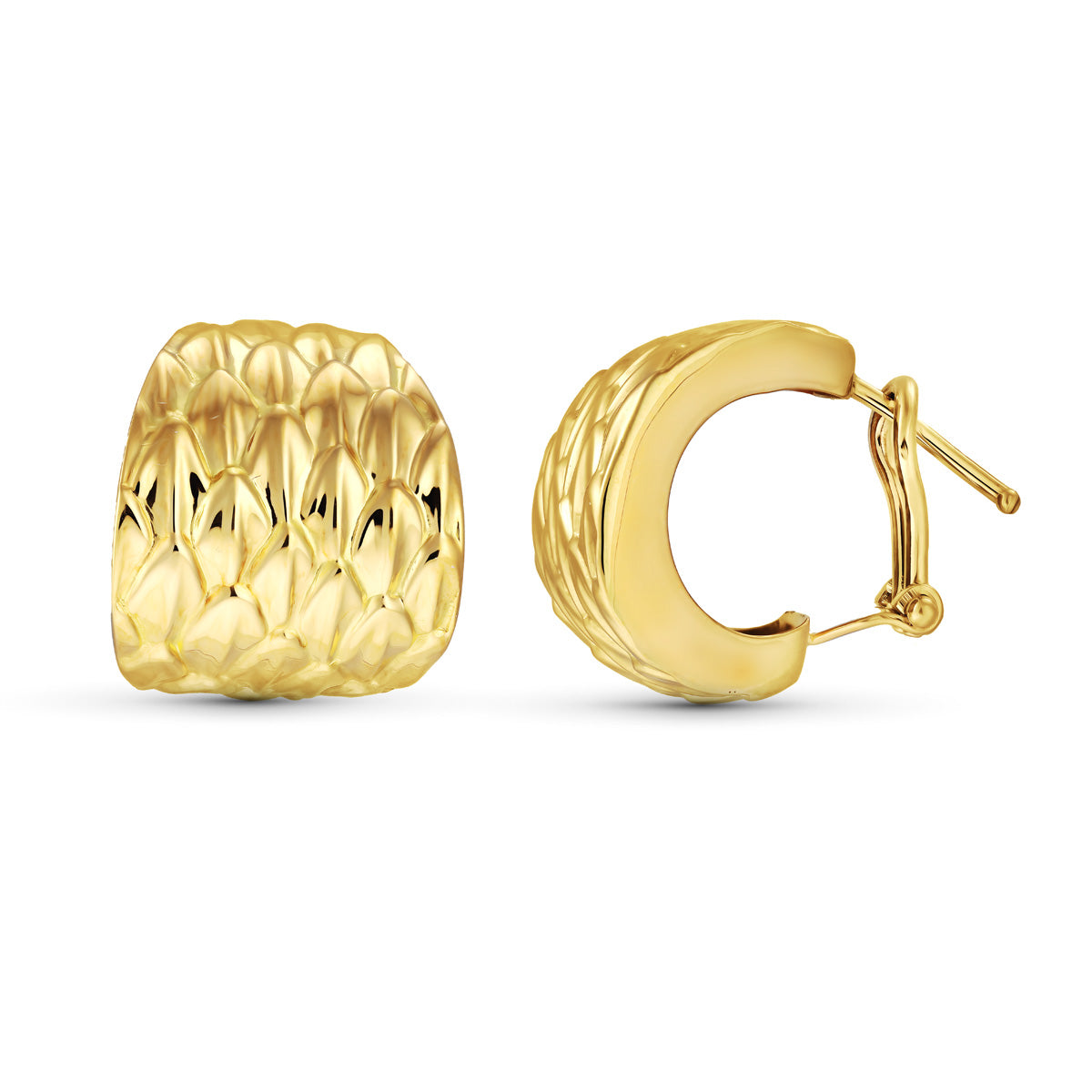 Pendientes Tallados. 18 x 17 mm de oro amarillo 18K