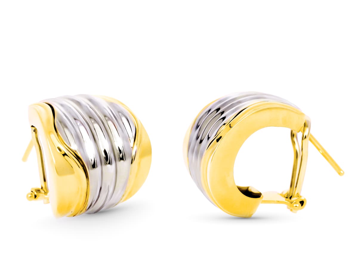Pendientes Bicolor 18 x 17 mm 18K
