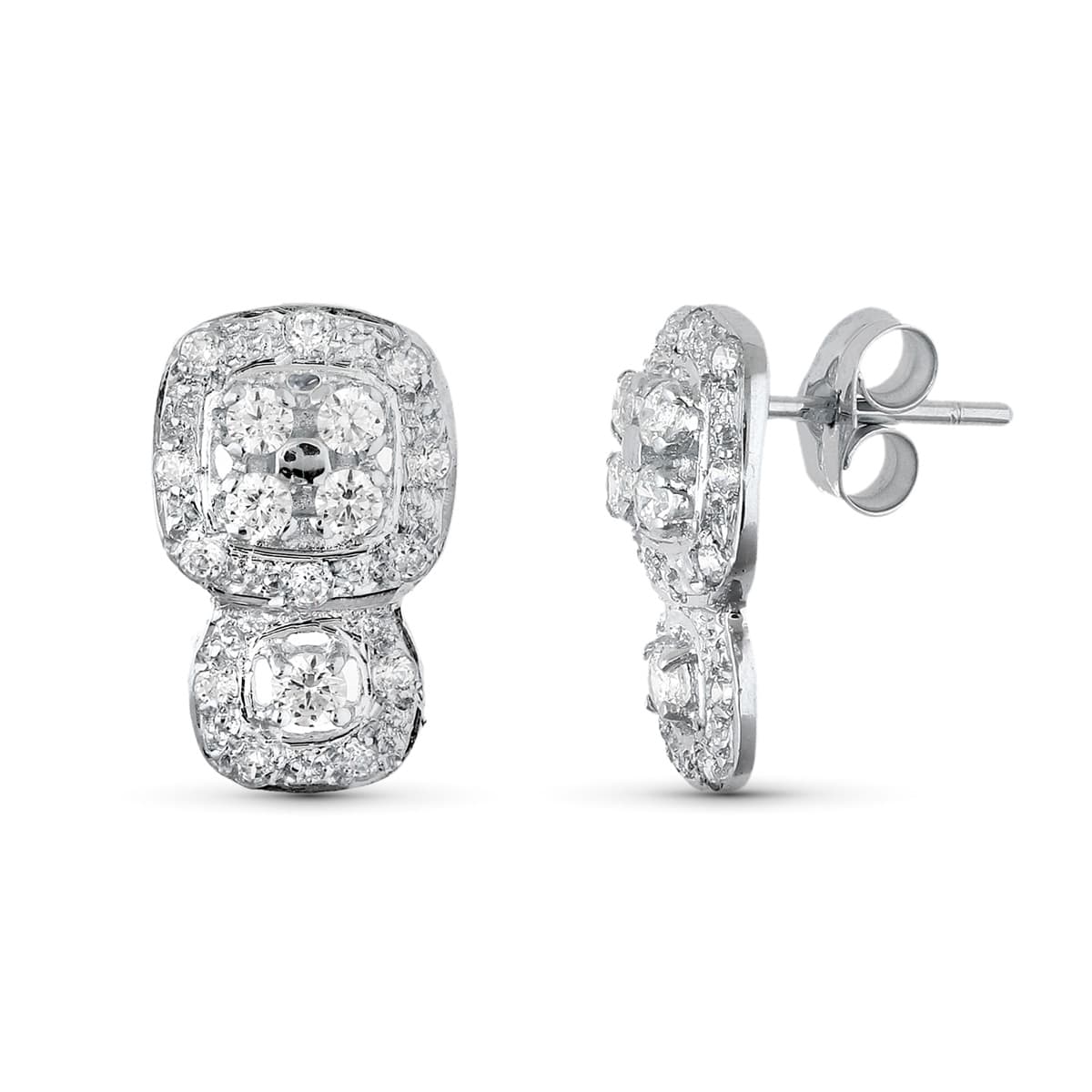 Pendientes Juego Novia Circonita 15 x 9 mm de oro blanco 18K