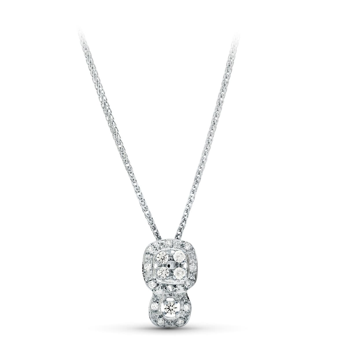 18K GARGANTILLA ORO BLANCO 42CM JUEGO NOVIA CIRCONITA MOTIVO 15X9 MM CIRCONITA