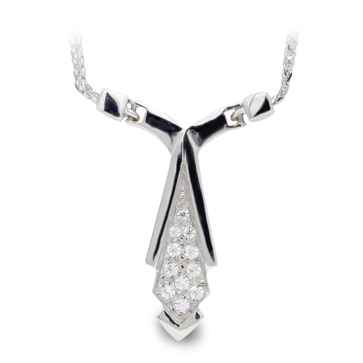 Gargantilla Circonitas de oro blanco 18K