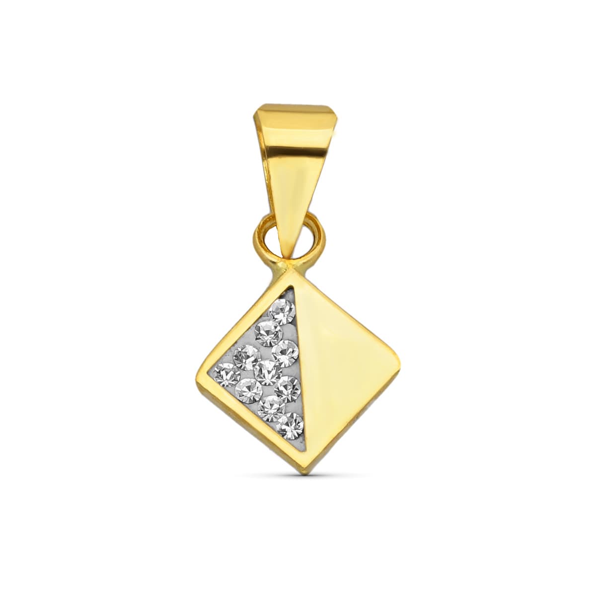 Colgante Cuadrado Circonita 10 x 7 mm de oro amarillo 18K