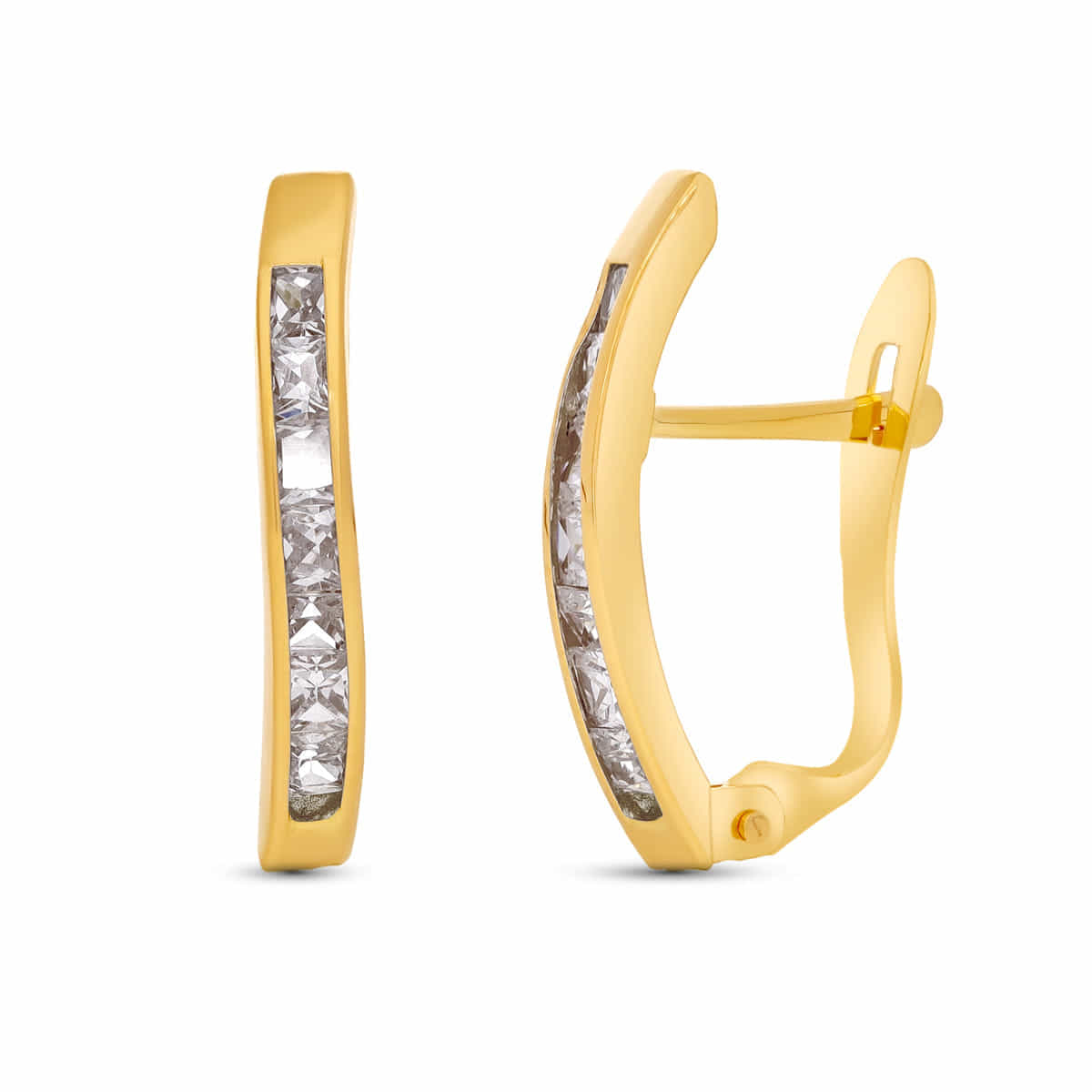 Pendientes Bandas catalán 18 x 2 mm de oro amarillo 18K