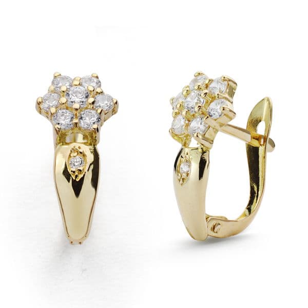 18K PENDIENTES BICOLOR CIRCONITA 15X7 MM