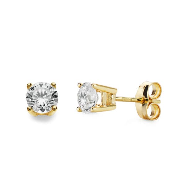 Pendientes Garras 4,5 x 4,5 mm de oro amarillo 18K