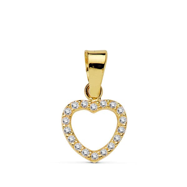 18K COLGANTE ORO AMARILLO CORAZON CIRCONITA 8 CM C. AMOR