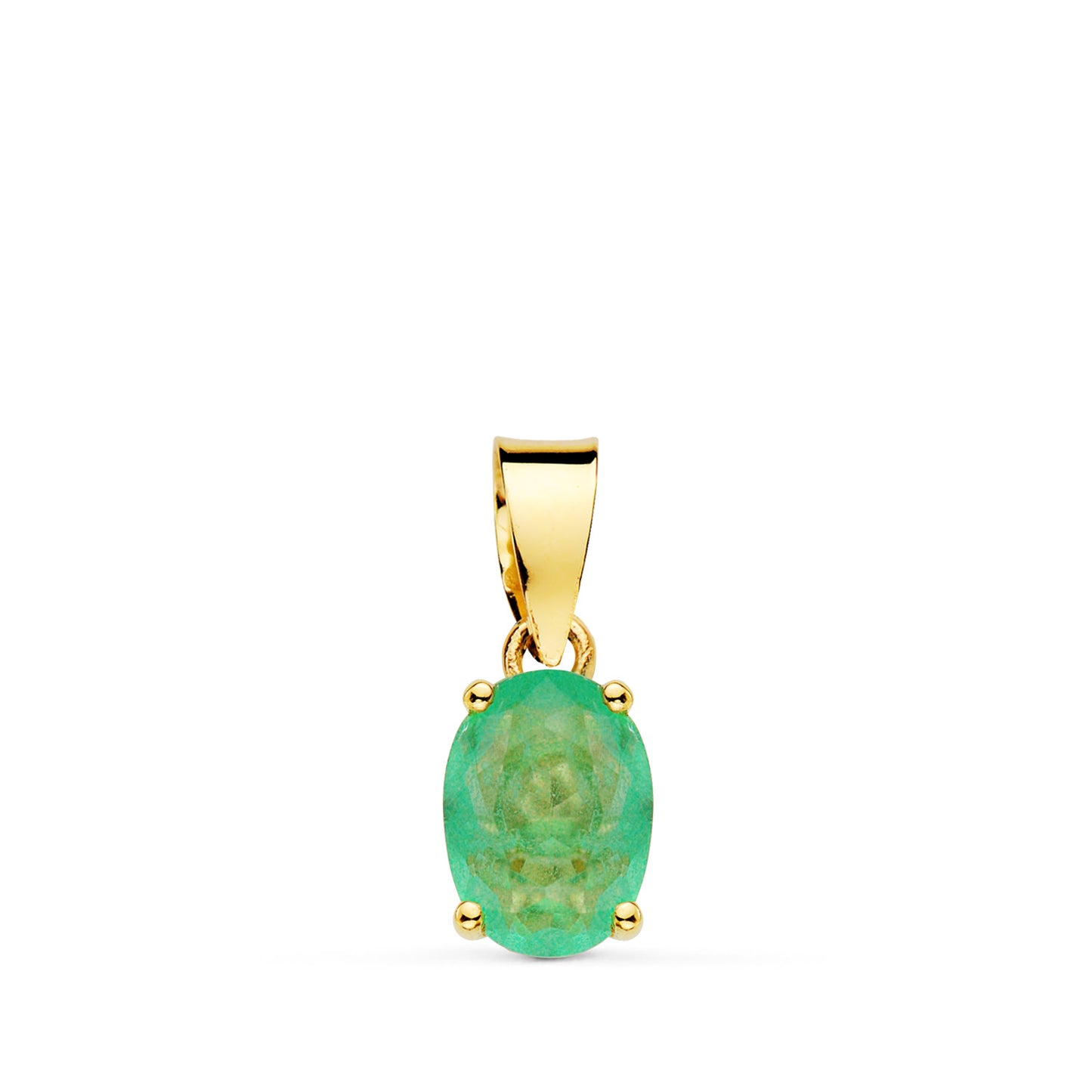 Colgante Garras Piedra Cuarzo Verde 8 x 6 mm de oro amarillo 18K
